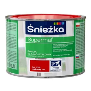 Farba emaliowa olejno-ftalowa Supermal matowy malinowy 0,8 l Śnieżka - Emalie - miniaturka - grafika 1