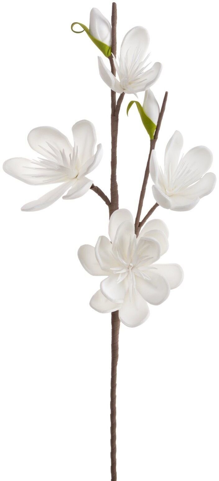 Eurofirany Sztuczna gałązka magnolii biała 69 cm komplet 6 szt
