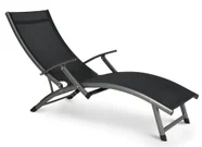 FocusGarden Leżak ogrodowy Relax, czarny, 57,5x175x35 cm