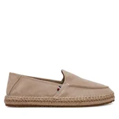 Espadryle męskie - Espadryle Tommy Hilfiger Hilfiger Flex Espa Suede Loafer FM0FM05392 Beżowy - miniaturka - grafika 1