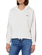 Bluzy damskie - Pepe Jeans Damska bluza z kapturem Bibi biała (musa), XS, Biały (mysz), XS - miniaturka - grafika 1