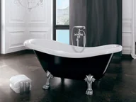 Wanny - Besco Otylia Black&White Wanna wolnostojąca 170x77 cm biały połysk/czarny połysk + nogi chrom WKO-170-BWC - odbiór osobisty: Kraków, Warszawa - miniaturka - grafika 1