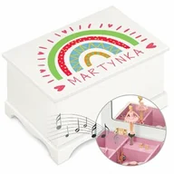 Pozytywki dla dzieci - Szkatułka drewniana z pozytywką i nadrukiem dla dziewczynki na imieniny - miniaturka - grafika 1