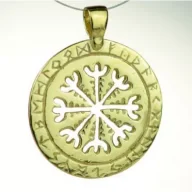 Wisiorki - Sotis Tarcza algizowa AEGISHJALMUR Ag925 + Au 24kar, 6,1g - miniaturka - grafika 1