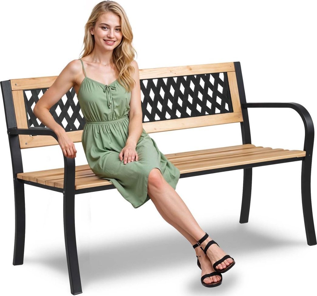 Ławka ogrodowa z oparciem 125 x 77 x 49 cm Sofotel Elion