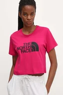 Koszulki sportowe damskie - The North Face t-shirt bawełniany damski kolor różowy NF0A87NAPYI1 - miniaturka - grafika 1