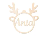 Gadżety dla niej i dla niego - Zawieszka drewniana Renifer personalizowana - 16 cm - 1 szt. - miniaturka - grafika 1