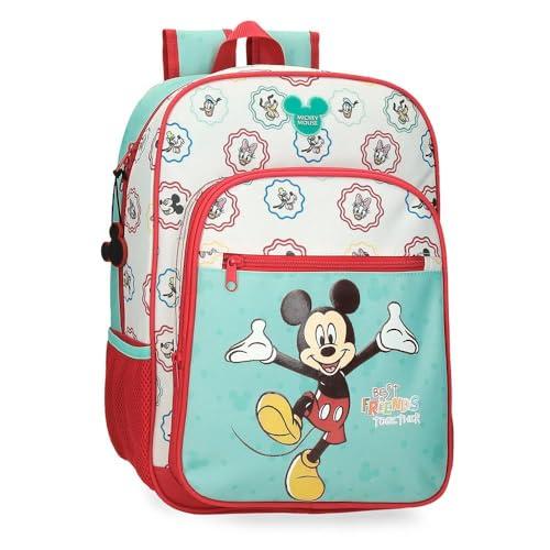Joumma Disney Mickey Best Friends Together Plecak szkolny Wielobarwny 30 x 38 x 12 cm Poliester 13,68 l, Biały, plecak szkolny