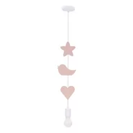 Lampy pozostałe - Biało-różowa lampa dziecięca z metalowym kloszem Single – Candellux Lighting - miniaturka - grafika 1
