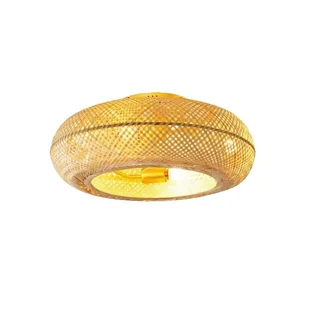 Wentylator sufitowy z tkaniny bambusowej, pilot zdalnego sterowania, energooszczędne oświetlenie LED, 50 cm bez żarówki, 110 V110 V - Wentylatory sufitowe - miniaturka - grafika 1