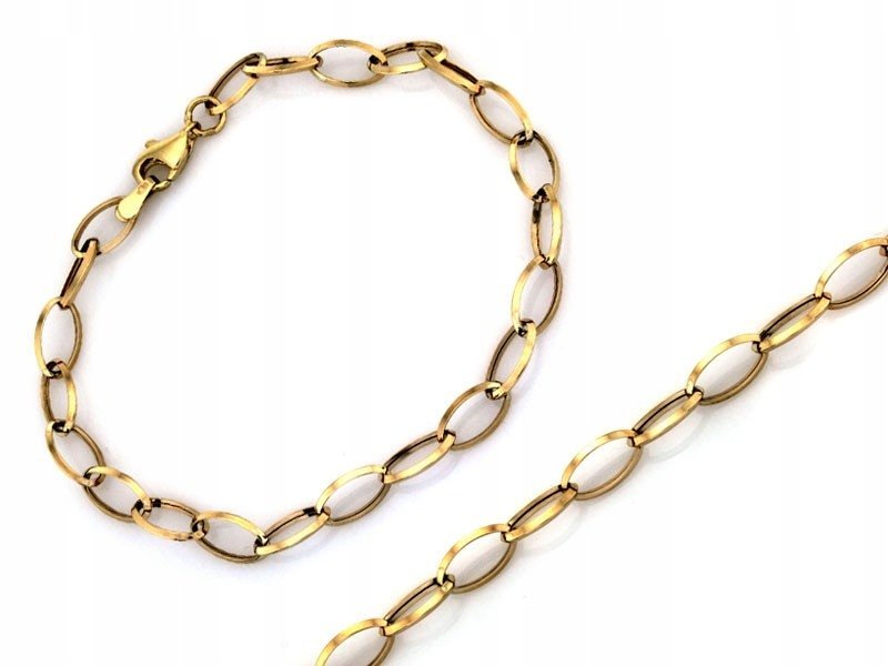 Elegancka złota 375 9k bransoletka łańcuszkowa ciekawy splot ankier 2.16g