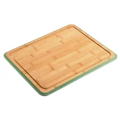 Deski do krojenia - Bambusowa deska do krojenia z zieloną obwódką i rowkiem - miniaturka - grafika 1