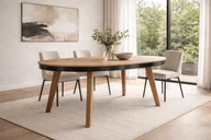 Stoły - Okrągły rozkładany stół LANDE do jadalni, salonu, kuchni - miniaturka - grafika 1