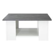 Ławy i stoliki kawowe - Biały stolik kawowy z blatem w dekorze betonu 67x67 cm Square – TemaHome France - miniaturka - grafika 1