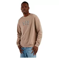 Bluzy męskie - Lee Bluza męska Applique Crew, Light Umber, XL - miniaturka - grafika 1