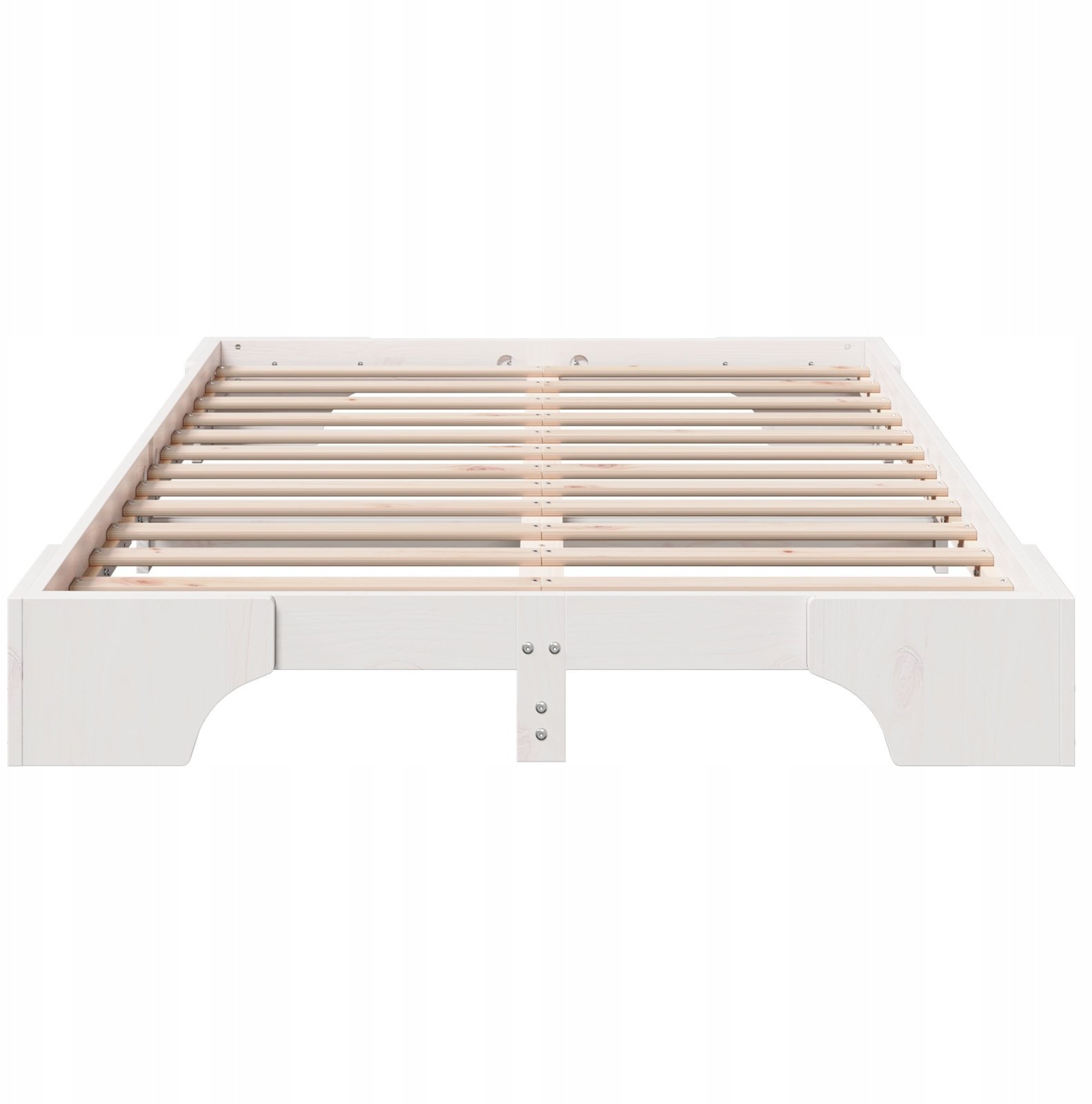 vidaXL Ramka łóżka Biała 140x190 cm z litego drewna sosnowego