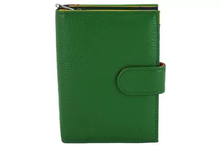Portfele - Pojemny kolorowy portfel damski skórzany - Zielony - grafika 1