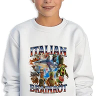 Bluzy dla dziewczynek - BLUZA Dziecięca Biała Prezent Na Święta BRAINROT ITALIAN TRALALELO 128cm - miniaturka - grafika 1