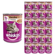 Mokra karma dla kotów - WHISKAS 1+ z Kaczką w Galaretce 24x400 g Puszka Mokra karma dla kotów dorosłych - miniaturka - grafika 1