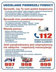 Udzielanie Pierwszej Pomocy Tabliczka PCV 80x55cm - Tablice i flipcharty - miniaturka - grafika 1