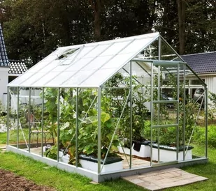 VITAVIA szklarnia ogrodowa Neptune (Merkur) 9900, srebrna - 9,9 m2, (2,57 m x 3,83 m) - Szklarnie ogrodowe - miniaturka - grafika 2
