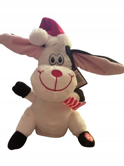 Świąteczna pluszowa Śpiewająca krówka 19 cm