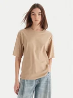 Koszulki i topy damskie - BOSS T-Shirt C_Enis 50523256 Beżowy Oversize - miniaturka - grafika 1