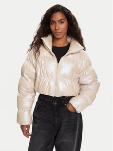 adidas Kurtka zimowa Essentials Glossy 2-In-1 JX2985 Beżowy Loose Fit - Kurtki damskie - miniaturka - grafika 1