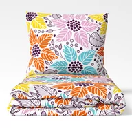 Pościel - Faro, Pościel microfibra 220x200+2x70x80 Harmony Kolorowe kwiaty - miniaturka - grafika 1