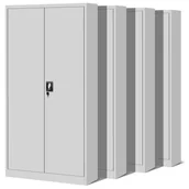 Szafy biurowe - Zestaw SET Szaf Metalowych 4 x JAN NOWAK Model JAN 900x1850x400 Biurowa Szafka Na Akta: Szara, Duża Szafa Do Biura, Na Dokumenty, Segregatory, Pojem.. - miniaturka - grafika 1