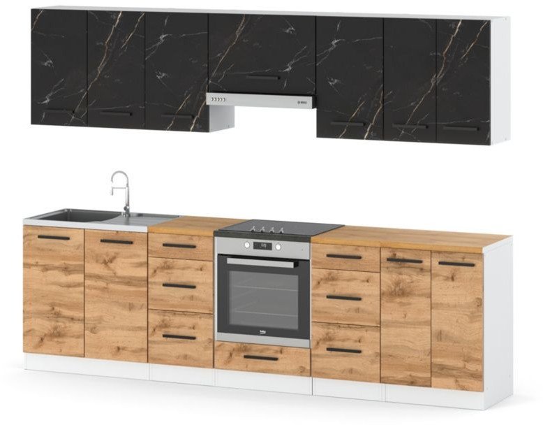 Kuchnia Piekarnik Modułowa Nowoczesna Blat 2.8m Biały Wotan San Sebastian