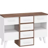 Komody - Komoda 4SW NOR-05 Nordis MebloCross Czarny Mat / Biały Mat - miniaturka - grafika 1