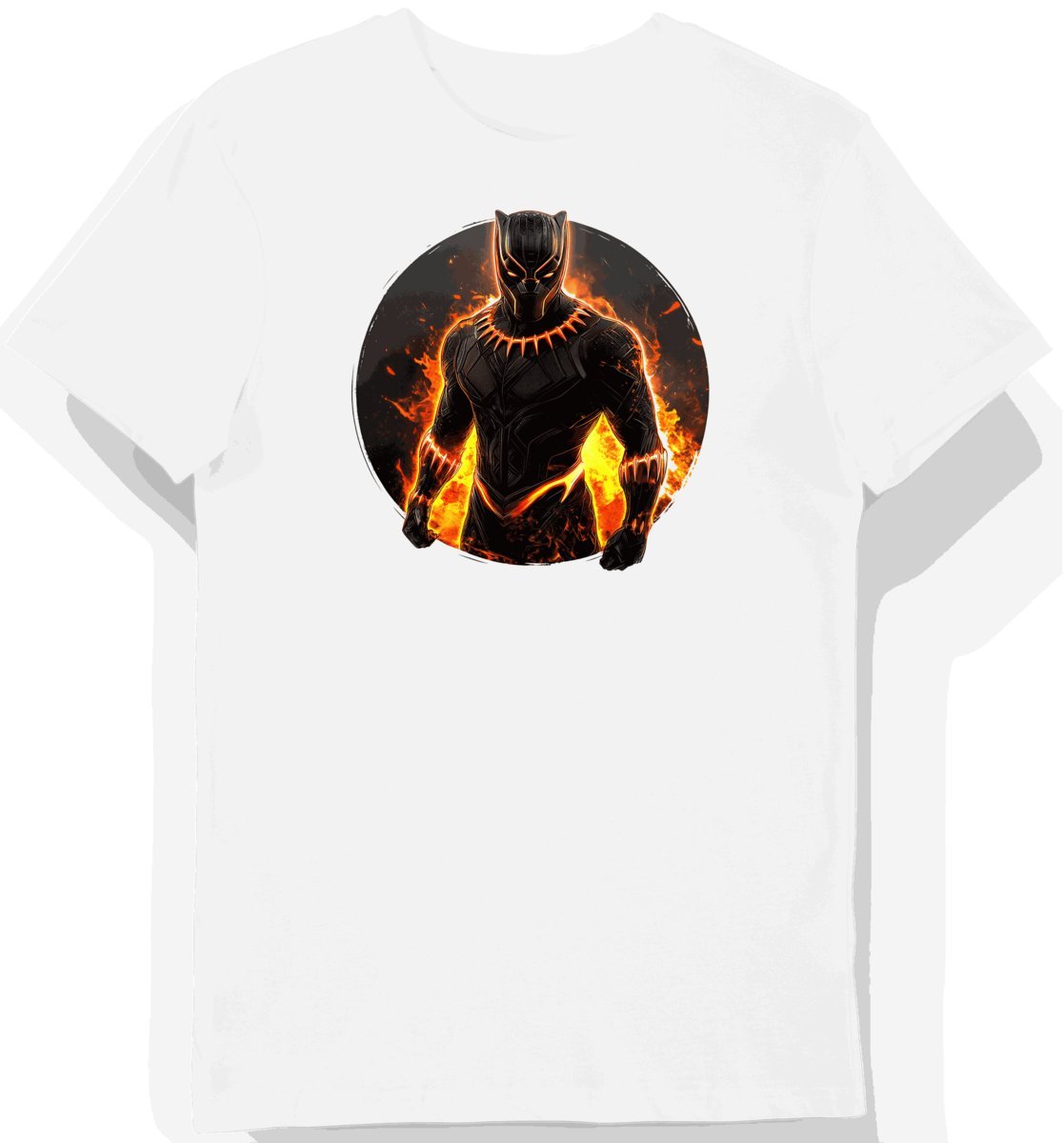 Koszulka męska biała z motywem Czarnej Pantery Wakanda S