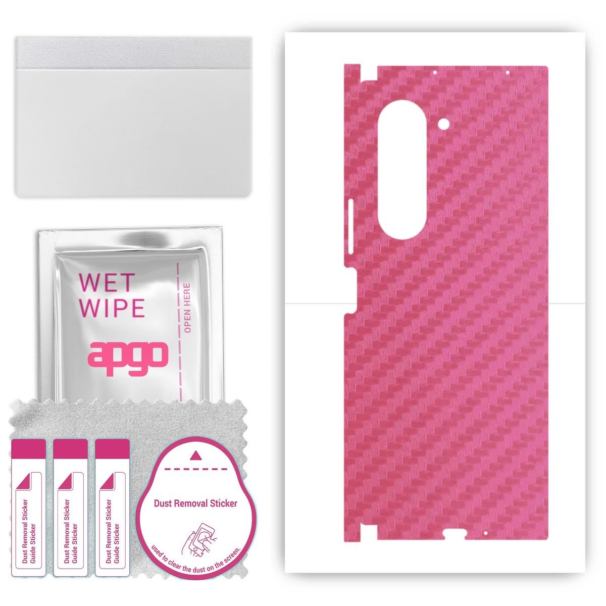 Folia naklejka skórka strukturalna na TYŁ+BOKI do Samsung Galaxy Z Fold 6 - Carbon Różowy - apgo SKINS