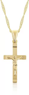 Łańcuszek srebrny pozłacany z krzyżykiem - Biżuteria religijna - miniaturka - grafika 1