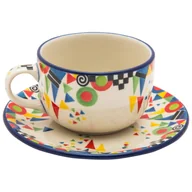 Filiżanki - FILIŻANKA do herbaty kawy 200 ml ze spodkiem - Ceramika Artystyczna Bolesławiec - miniaturka - grafika 1