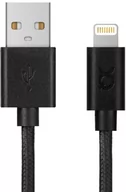 Kable USB - Xqisit Kabel Sznurkowy USB Charge & Sync Lightning 180cm CZARNY TWORZYWO SZTUCZNE (40329) - miniaturka - grafika 1