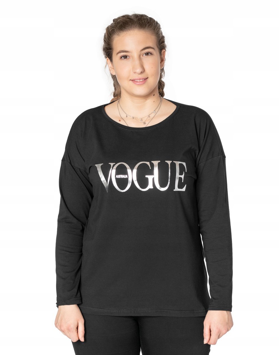 Duża Bluzka Damska Koszulka Długi Rękaw 218-02 3XL