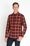 Koszule męskie - Lee Button Down Męska Koszula Materiałowa W Kratę Sign Orange L880Omme-S - miniaturka - grafika 1