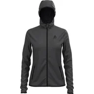 Bluzy sportowe damskie - Bluza z kapturem damska Odlo Roy Mid Layer Hoody Full Zip - miniaturka - grafika 1