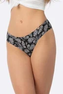 Majtki damskie - Figi damskie bezszwowe brazyliany w orientalny wzór Paisley Simple Brasil Julimex - miniaturka - grafika 1