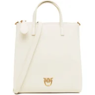 Torebki damskie - Pinko Skórzana torebka na ramię MINI SHOPPER VITELLO SETA - miniaturka - grafika 1