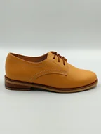 Półbuty damskie - Pomarańczowe sznurowane oksfordy elastyczna podeszwa polska marka PULSO r. 38 - miniaturka - grafika 1