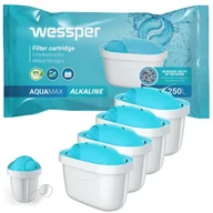 Wkłady filtrujące - 4X FILTR WODY WESSPER PH ALKALINE woda alkaliczna do dzbanków: Brita, Aquaphor, Wessper, Dafi (ZAMIENNIK) - miniaturka - grafika 1