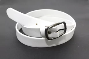Pasek Damski Skórzany PAS-MAX (PL) Skóra Licowa EXTRA Gładki 30 mm BIAŁY - Paski - miniaturka - grafika 1
