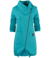 Bluzy damskie - Cienka długa bluza ze skośnym suwakiem i kominem BEATA - miniaturka - grafika 1