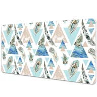 Podkładki na biurko - Mata ochronna na biurko Geometryczne trójkąty i pióra 90x45 cm - miniaturka - grafika 1