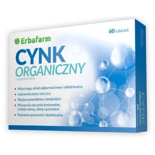 ERBAFARM NATURALE SP. Z O.O. Erbafarm Cynk organiczny 60 tabletek 4874331