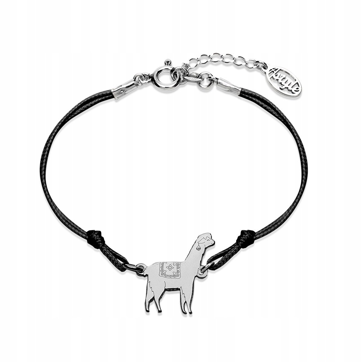 Bransoletka z lamą srebrna rodowana