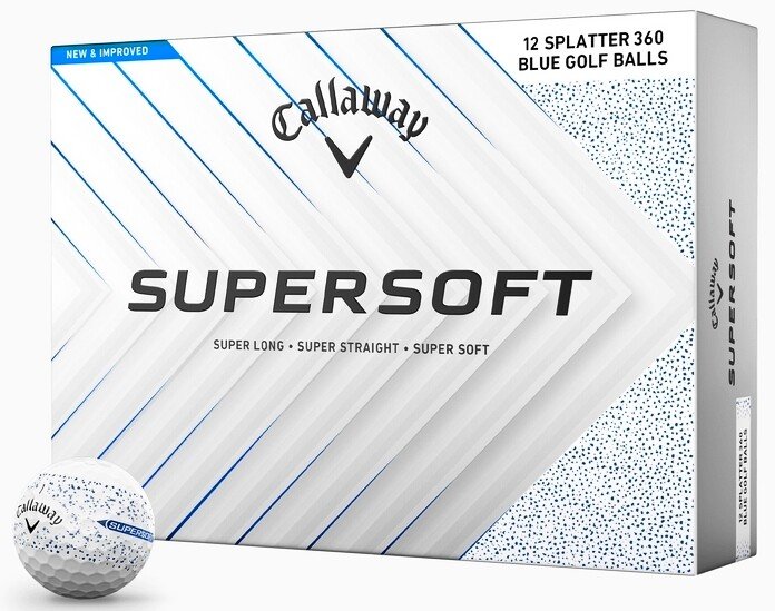 Piłki golfowe Callaway Supersoft 2025 Splatter 360 Blue, 12, Supersoft